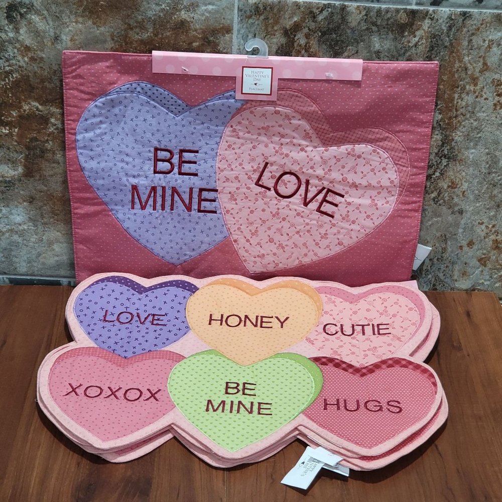 Happy Valentines Day Be Mine Love Placemat Set of 6